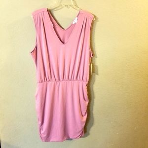 Nine West Womens New Mauve Sleeveless Dress Ruching on Sides of Skirt Size XXL